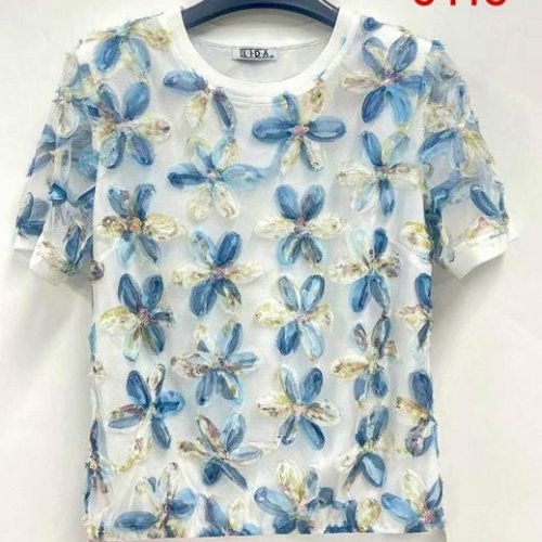 Футболка LIDA (52-62) 6413 white-blue (лето) LIDA 6413 white-blue