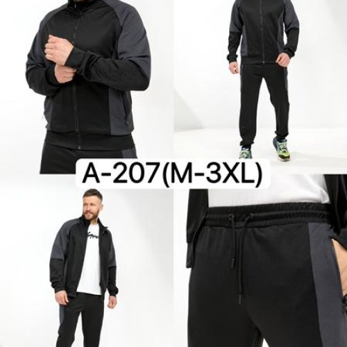 Костюм спорт Ale-Ate (M-3XL) A207 black (деми) Ale-Ate A207 black