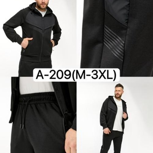 Костюм спорт Ale-Ate (M-3XL) A209 black (деми) Ale-Ate A209 black