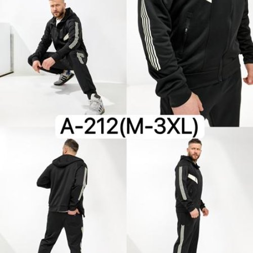 Костюм спорт Ale-Ate (M-3XL) A212 black (деми) Ale-Ate A212 black