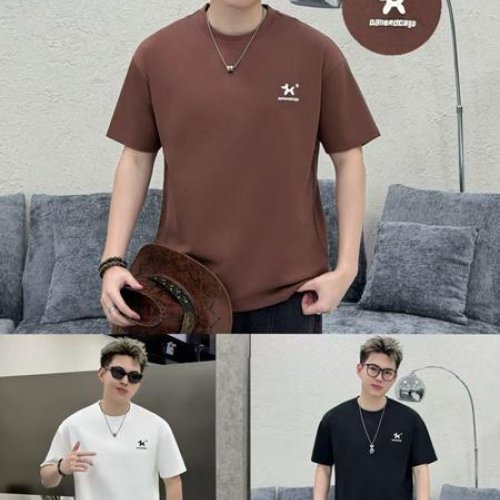 Футболка F.T.H (L-4XL) 61010 brown (лето) F.T.H 61010 brown