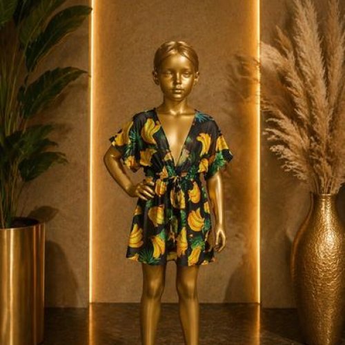 Халат Sun&Sea (120-160) A7122 black (лето) Sun&Sea A7122 black