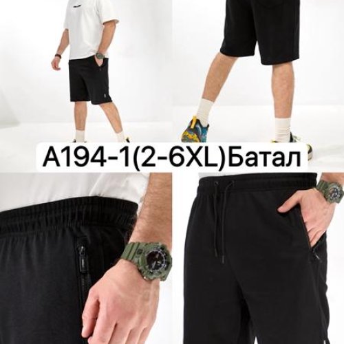 Шорты LiOpt (2XL-6XL) A194-1 black (лето) LiOpt A194-1 black