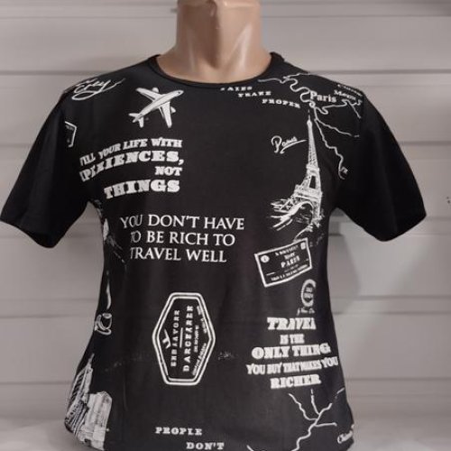 Футболка Panda (S-2XL) 1809 black (лето) Panda 1809 black