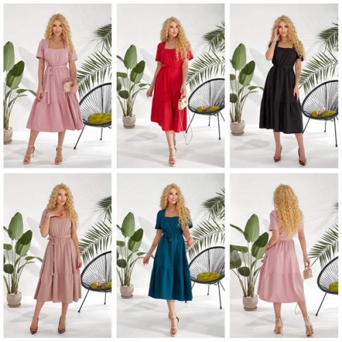 Платье Deliv (S-XL) 579 red (лето) Deliv 579 red