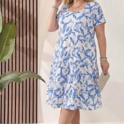 Платье BAT (50-56) 1950-7 white (лето) BAT 1950-7 white