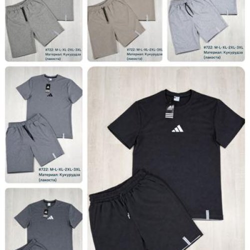 Костюм Shon (M-3XL) 722 grey-black (лето) Shon 722 grey-black