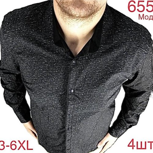 Рубашка Надийка (3XL-6XL) ND1283-655 black (деми) Надийка ND1283-655 black
