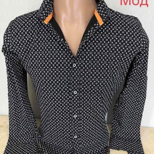 Рубашка Надийка (10-14) ND1351-768 black (деми) Надийка ND1351-768 black