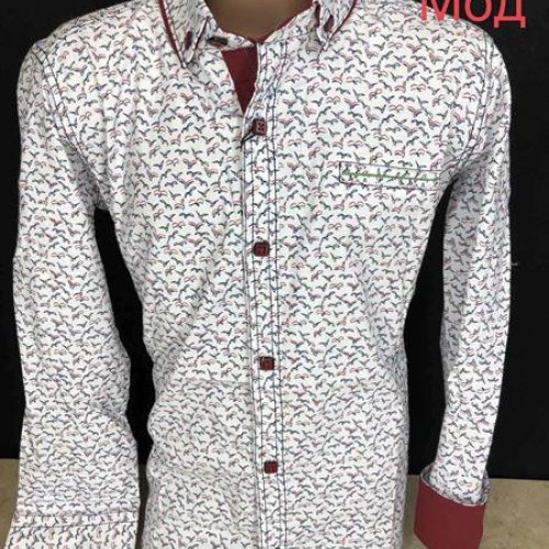 Рубашка Надийка (5-8) ND1356-401 white (деми) Надийка ND1356-401 white