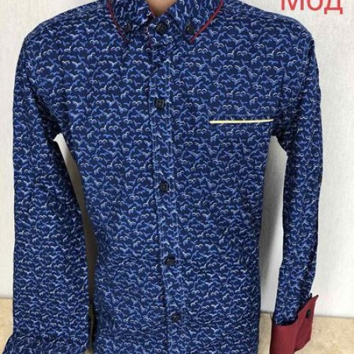 Рубашка Надийка (5-8) ND1357-401 blue (деми) Надийка ND1357-401 blue