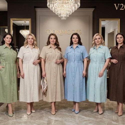 Платье Nefertiti (2XL-4XL) 2060B d.beige (лето) Nefertiti 2060B d.beige