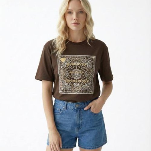 Футболка Nefertiti (S-L) NF234 brown (лето) Nefertiti NF234 brown