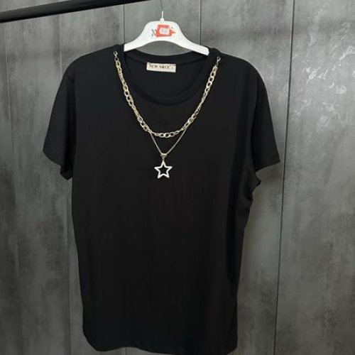 Футболка Nefertiti (S-L) NF247 black (лето) Nefertiti NF247 black