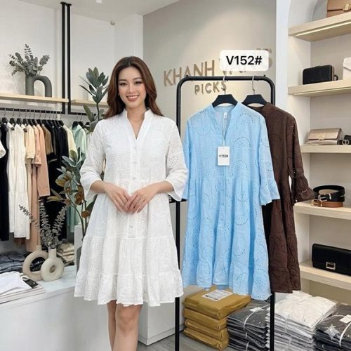 Платье Nefertiti (S-XL) V152 l.blue (лето) Nefertiti V152 l.blue