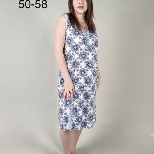 Ночнушка Anion (50-58) 0026 white-blue (лето) Anion 0026 white-blue
