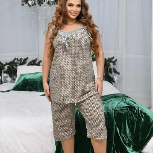 Пижама Anion (5XL-9XL) 342-1 beige (лето) Anion 342-1 beige