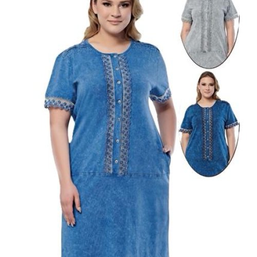 Платье Trikotag (XL-5XL) 7526 blue (лето) Trikotag 7526 blue