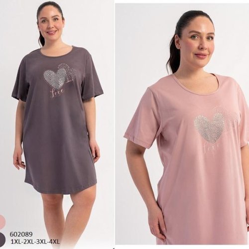 Ночнушка Trikotag (XL-4XL) 602089 pink (лето) Trikotag 602089 pink