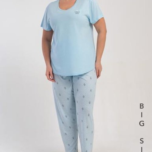 Пижама Trikotag (XL-4XL) T782 l.blue (лето) Trikotag T782 l.blue