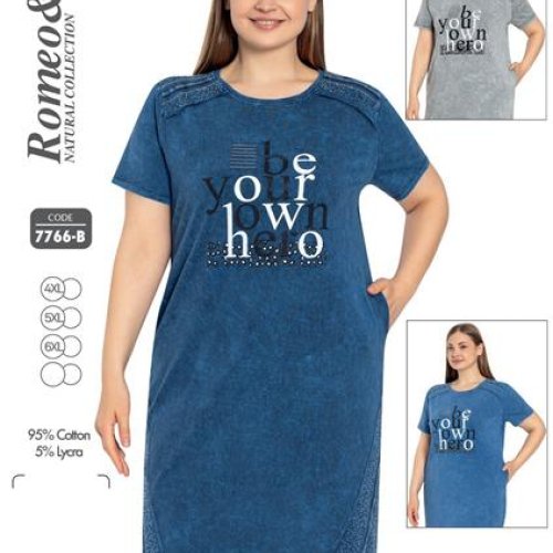 Платье Trikotag (4XL-6XL) 7766B l.blue (лето) Trikotag 7766B l.blue