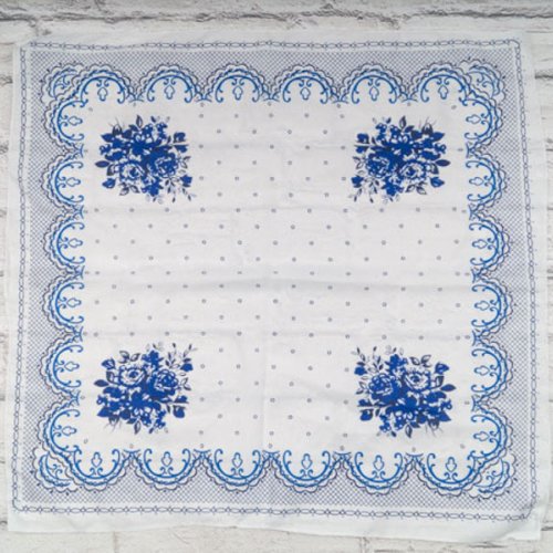 Платок Shawls (60*60) P146 white-blue (деми) Shawls P146 white-blue