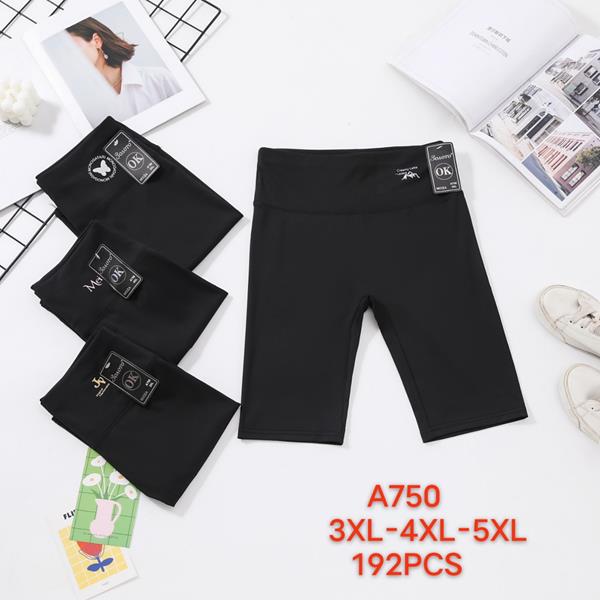Велосипедки ALIA (3XL-5XL) A750 black кожа дельфина (лето)