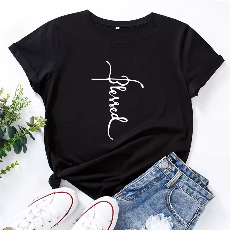 Футболка ALIA (M-3XL) AL8 black (лето)