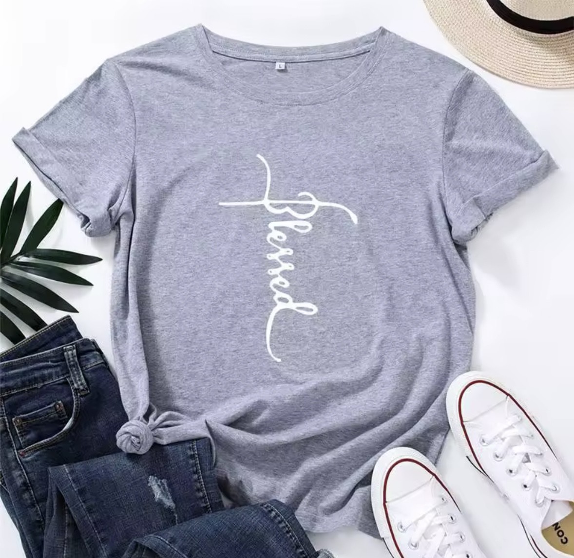 Футболка ALIA (M-3XL) AL11 grey (лето)