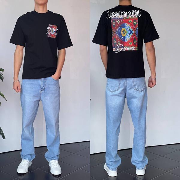 Футболка i8denim (S-XL) 90555 black (лето)
