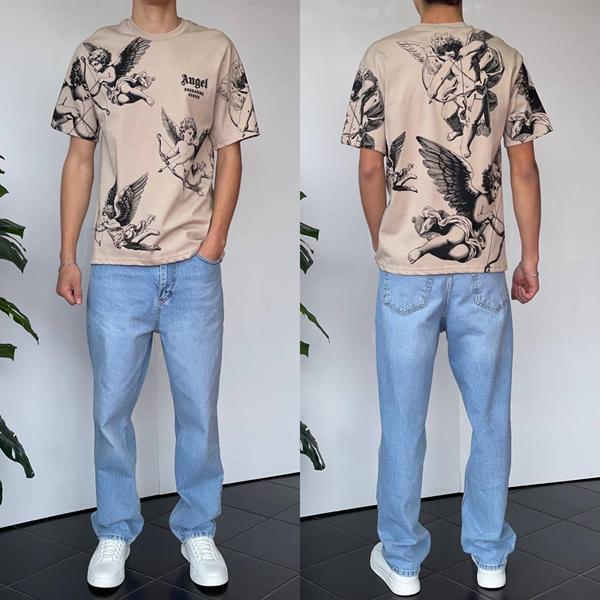 Футболка i8denim (S-XL) 90566 beige (лето)