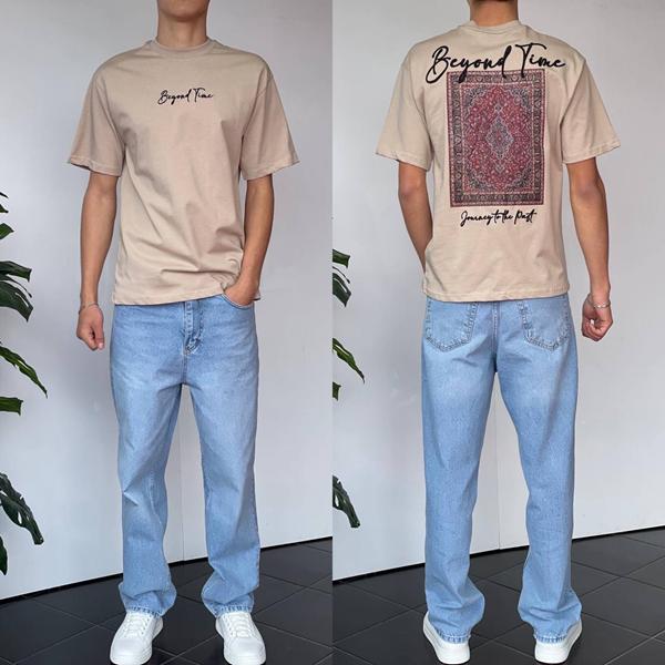 Футболка i8denim (S-XL) 90577 beige (лето)