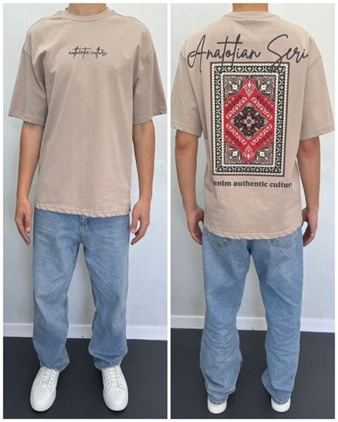 Футболка i8denim (S-XL) 90551 beige (лето)