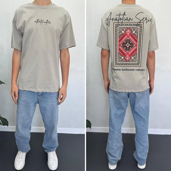 Футболка i8denim (S-XL) 90551 grey (лето)
