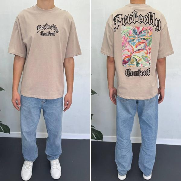 Футболка i8denim (S-XL) 90553 beige (лето)