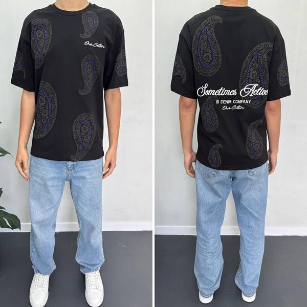 Футболка i8denim (S-XL) 90585 black (лето)
