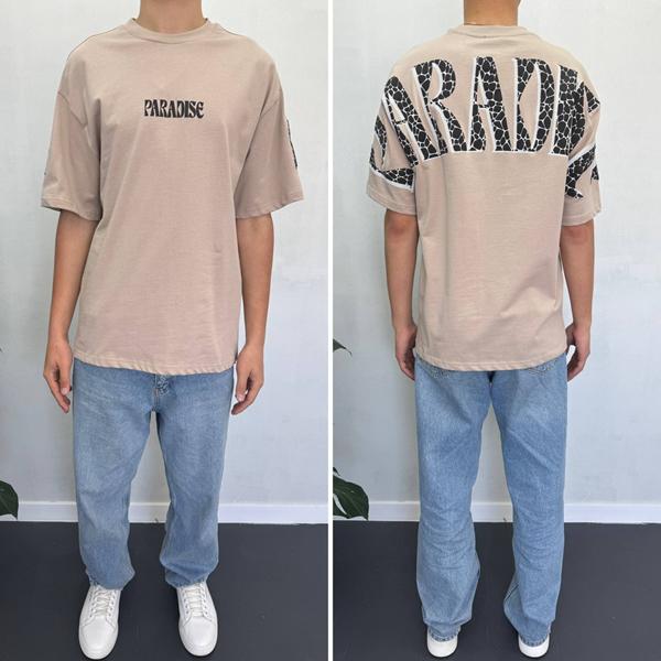 Футболка i8denim (S-XL) 90556 beige (лето)