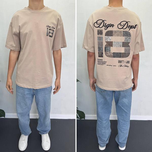 Футболка i8denim (S-XL) 90583 beige (лето)