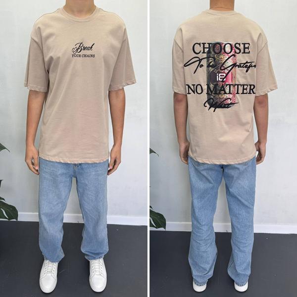 Футболка i8denim (S-XL) 90575 beige (лето)
