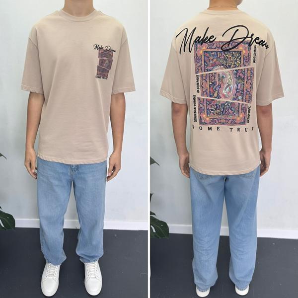 Футболка i8denim (S-2XL) 90580 beige (лето)