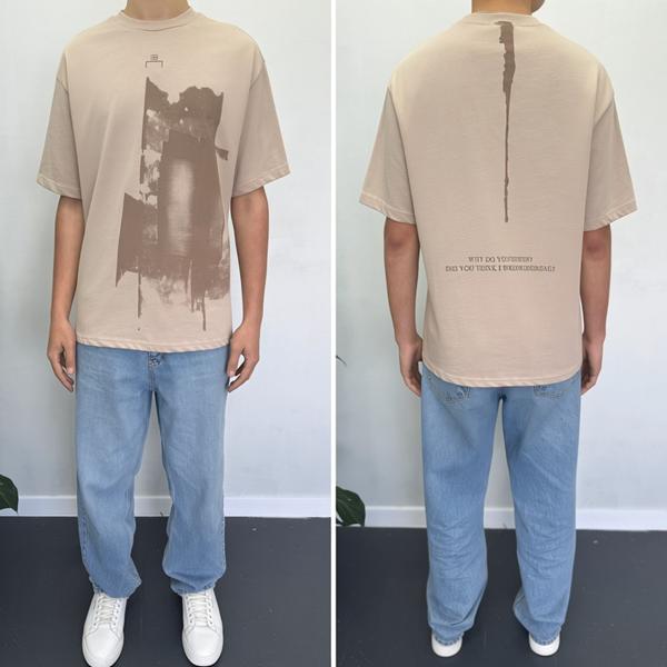 Футболка i8denim (S-2XL) 90578 beige (лето)