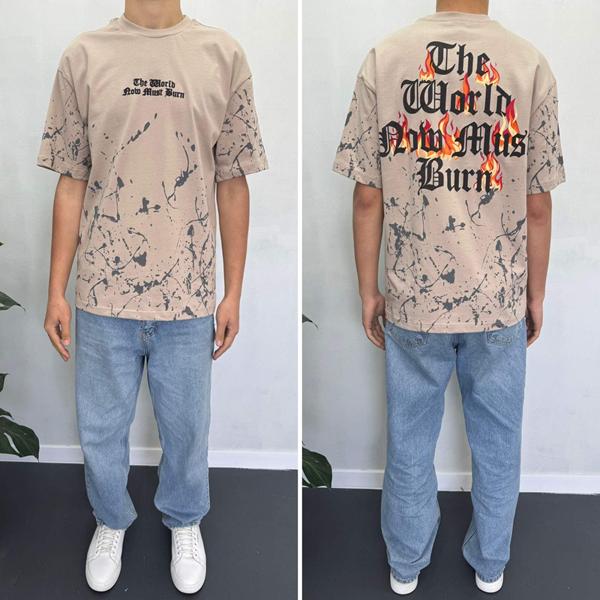 Футболка i8denim (S-2XL) 90562 beige (лето)