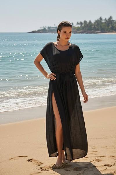 парео DFK (one size) 1-252 black (лето)