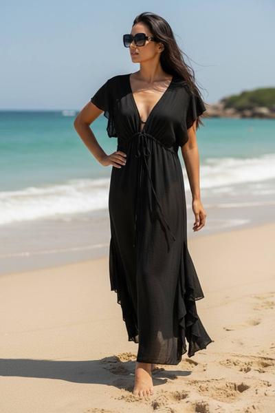 парео DFK (one size) 1-809 black (лето)