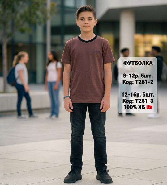 Футболка iBamBino (152-176) T261-3 brown-black (лето)