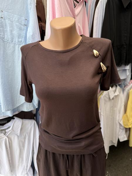 Футболка New Season (S-L) F003 brown (лето)