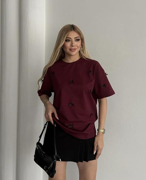 Футболка New Season (S-L) F008 wine (лето)