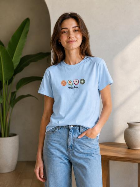 Футболка New Season (S-L) F020 l.blue (лето)