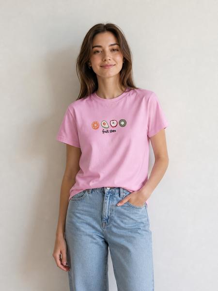 Футболка New Season (S-L) F020 pink (лето)