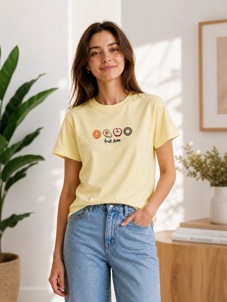 Футболка New Season (S-L) F020 yellow (лето)